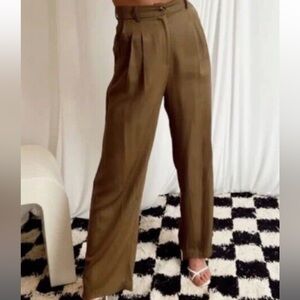12th Tribe Jaxon Olive Wide Leg Trousers
